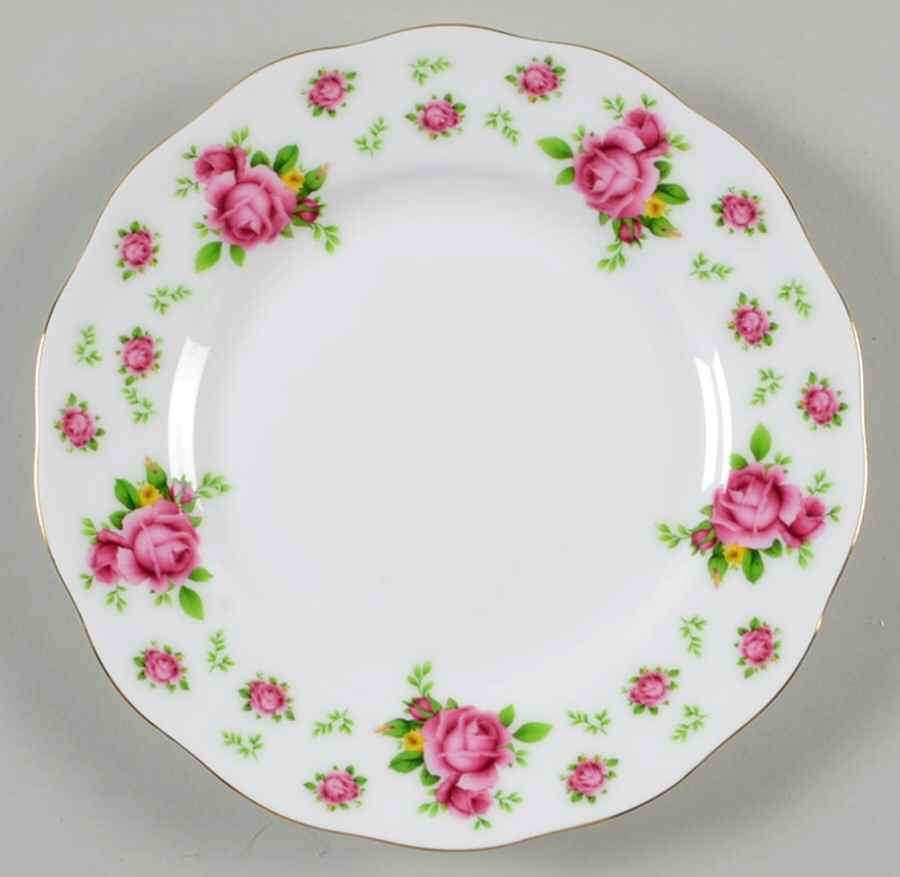 New Country Roses White Bread & Butter Plate by Royal Albert-1