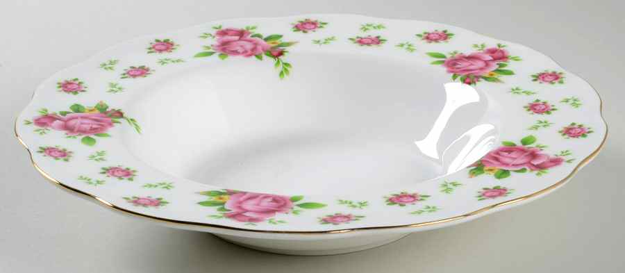 New Country Roses White Large Rim Soup Bowl by Royal Albert-1