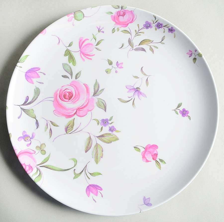 New Country Roses White Melamine Dinner Plate by Royal Albert-1