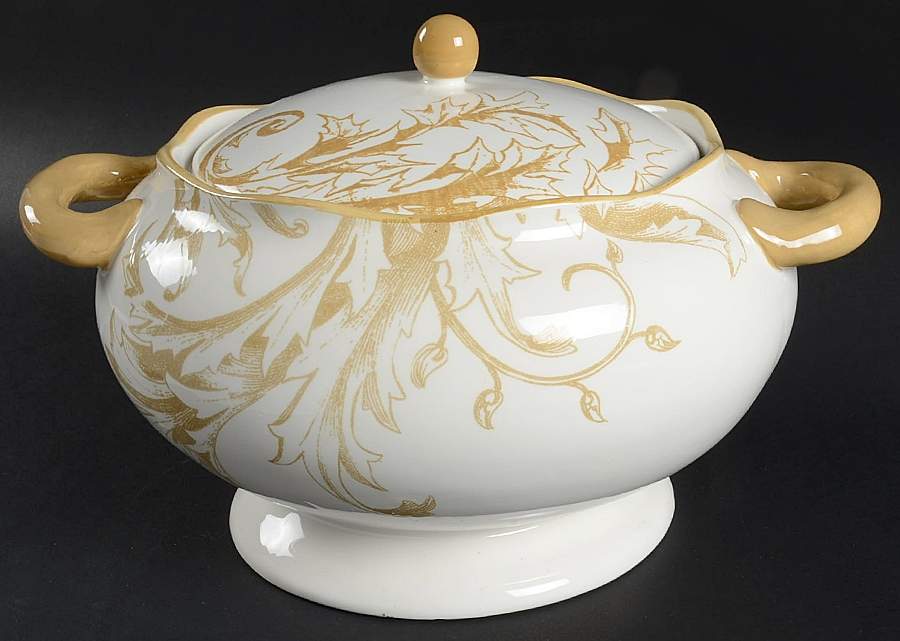 Holiday Scroll Tureen &  Lid by Reba Harmony for the Home-1