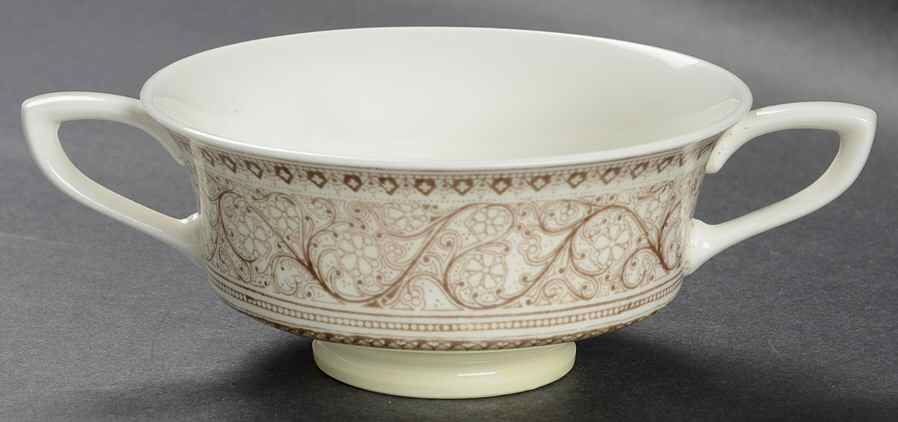 Lady Evelyn Brown Footed Cream Soup Bowl by Royal Worcester-1