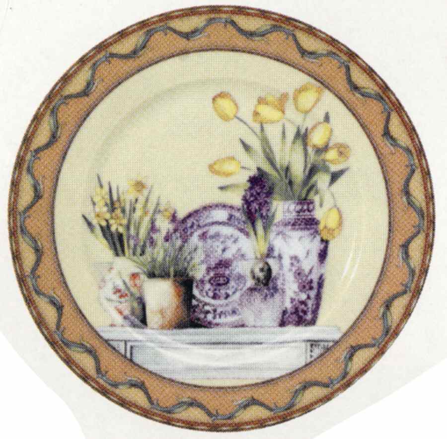 Oriental Bouquet Dessert/Pie Plate by Rochard-1