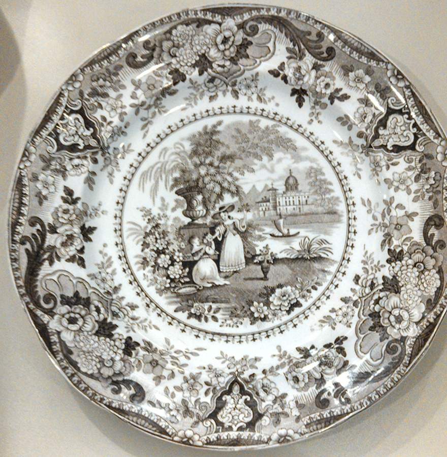 Italian Buildings Brown Dinner Plate by Ralph Hall-1