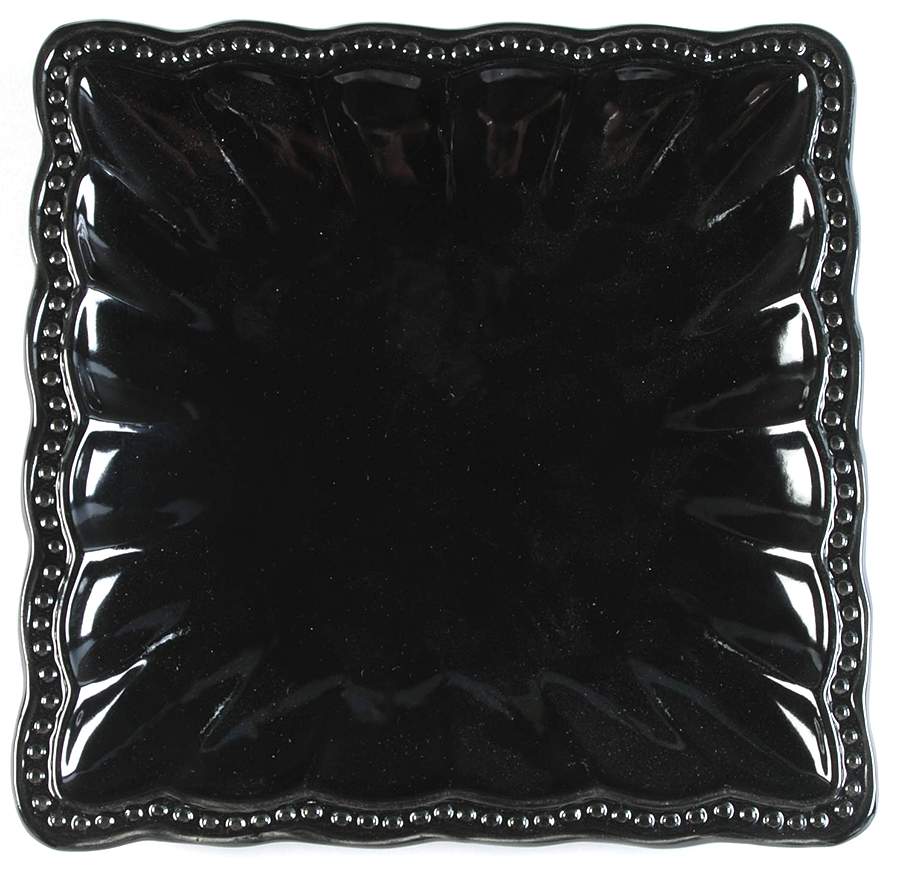 Hobnail Black (Square) Salad Plate by Roscher & Co-1