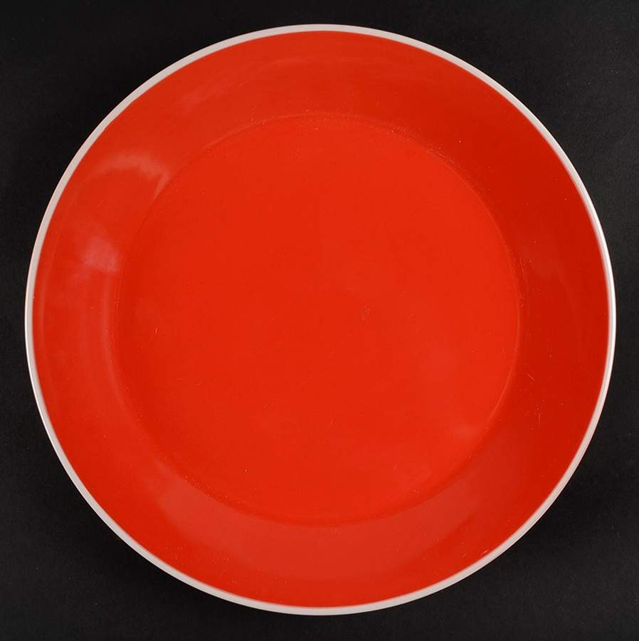 Angled Rim Orange Flame Dinner Plate by Room Essentials-1