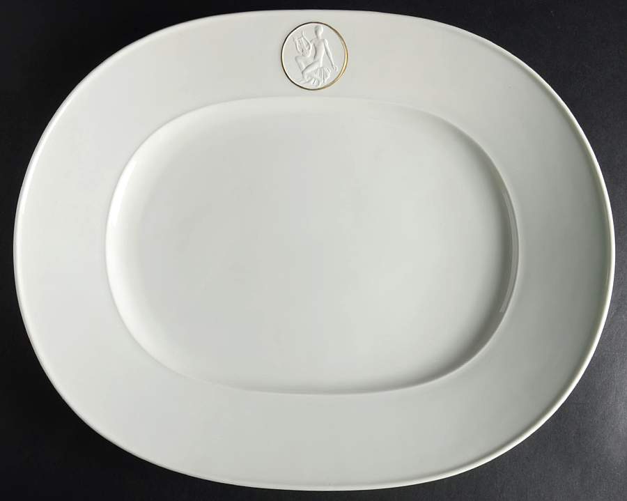 Arcadia (Gold Accent) 15" Oval Serving Platter by Royal Berlin-1