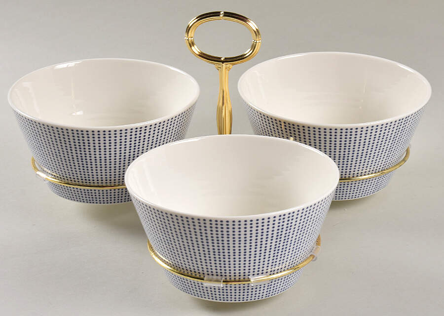 Pacific 7" x 12" 3-Part Relish & Metal Stand (CERC) HC by Royal Doulton-1