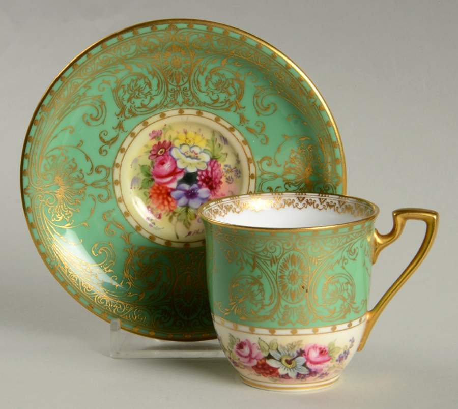 Z393 Flat Demitasse Cup & Saucer Set by Royal Worcester-1