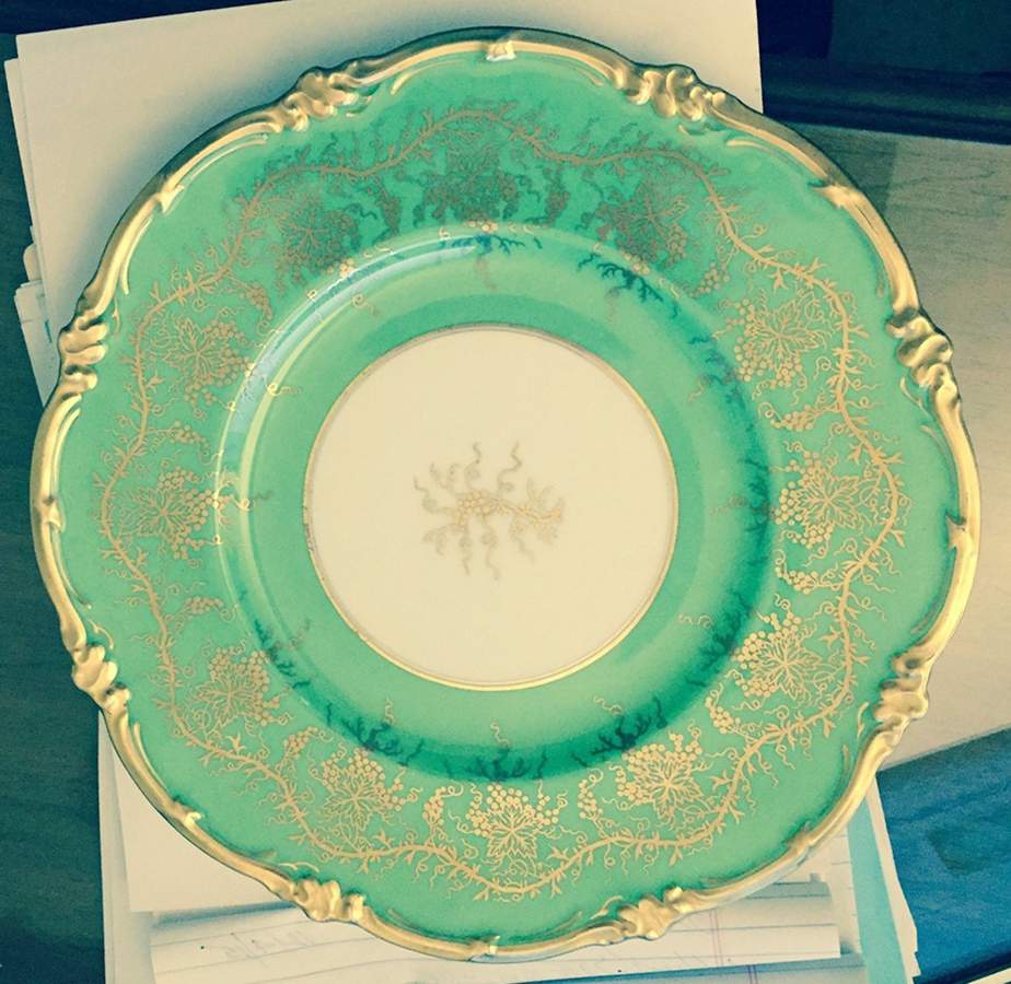 King's Plate Green Dinner Plate by Royal Cauldon-1
