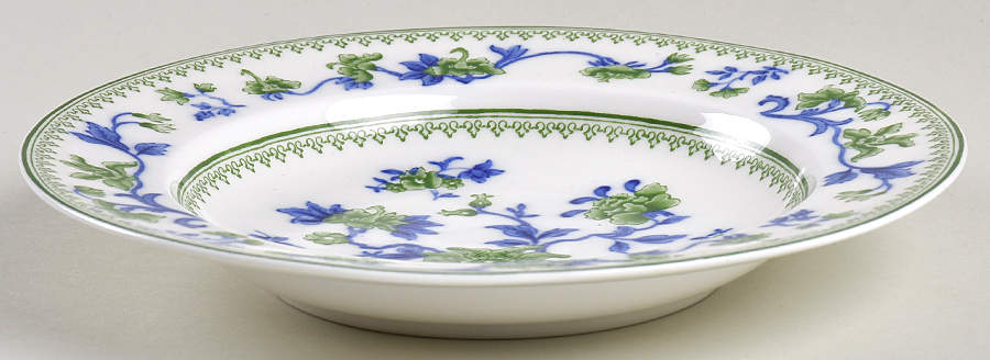 W8464-Green & Blue Rim Soup Bowl by Royal Worcester-1