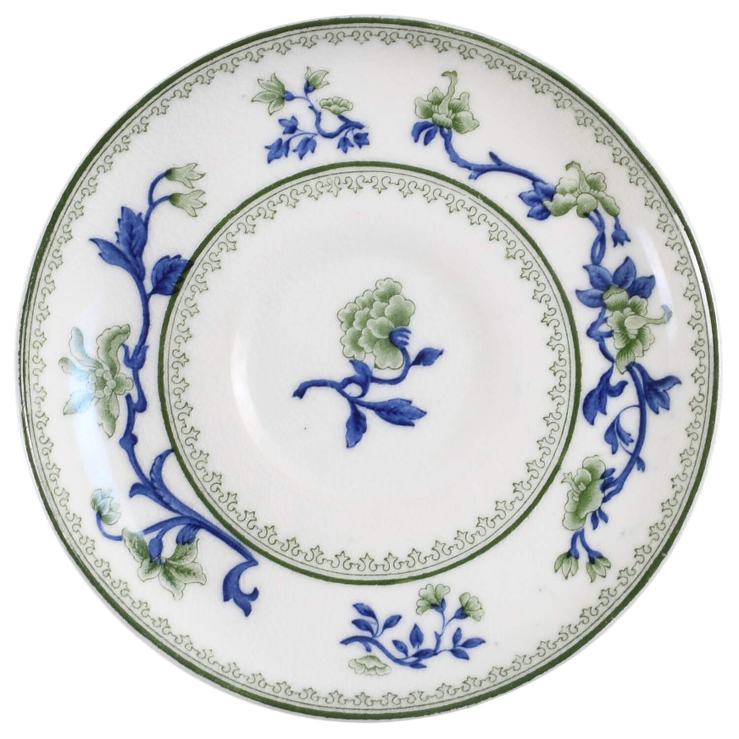 W8464-Green & Blue Saucer for Bouillon Cup by Royal Worcester-1