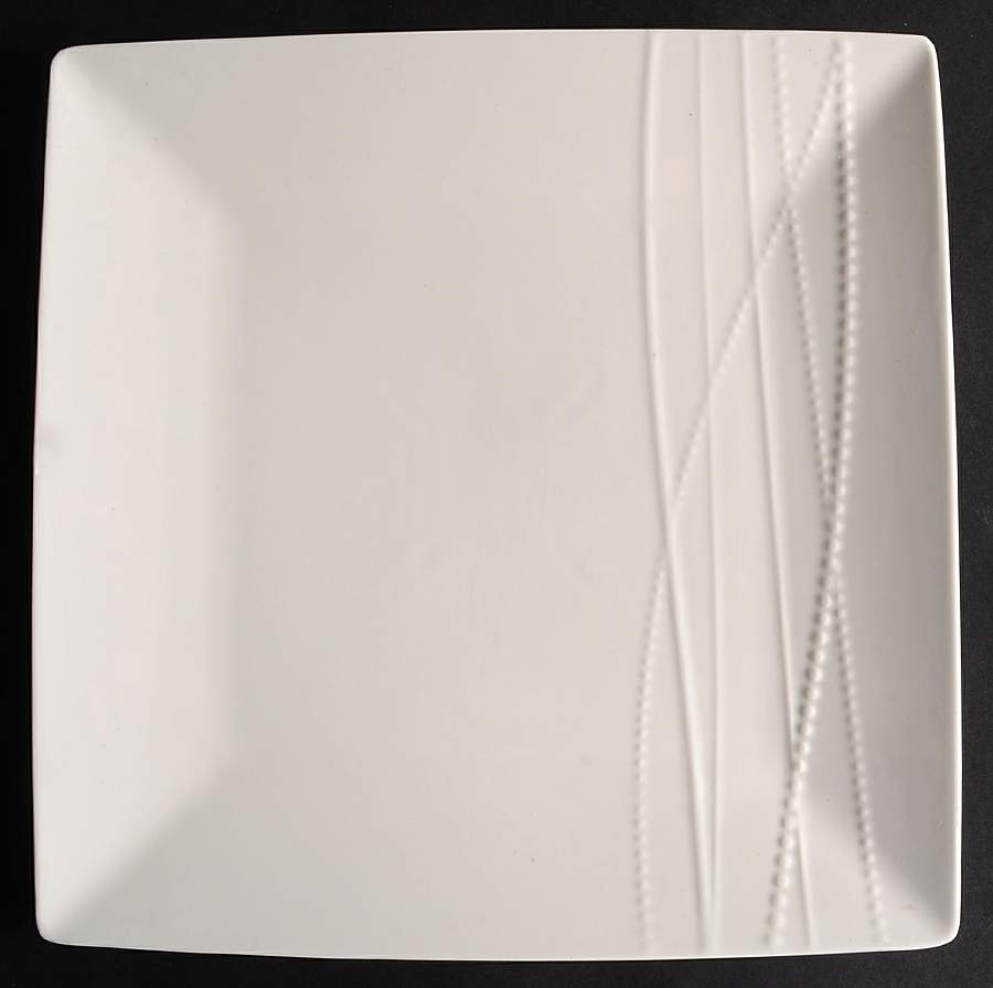 Pearl and Lines Square Dinner Plate by Roscher & Co-1