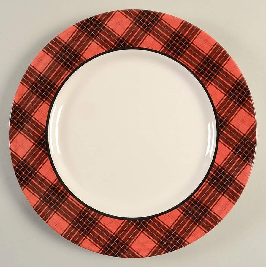 Red Tartan Stag Dinner Plate by Royal Stafford-1