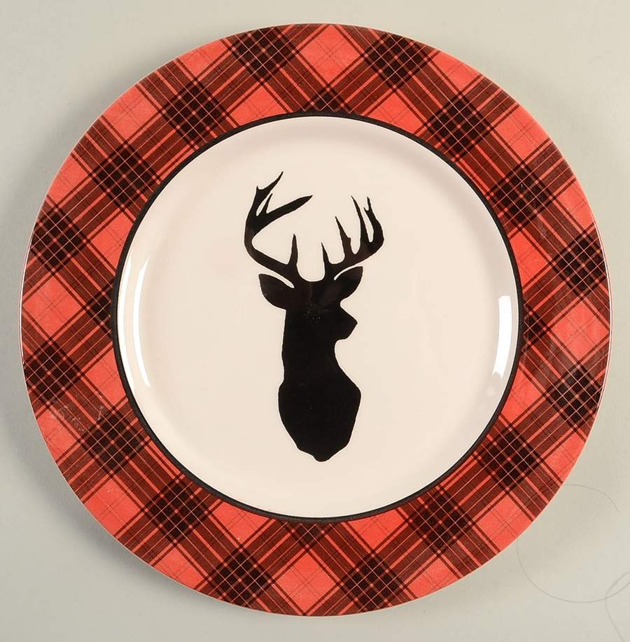 Red Tartan Stag Dinner Plate by Royal Stafford-1