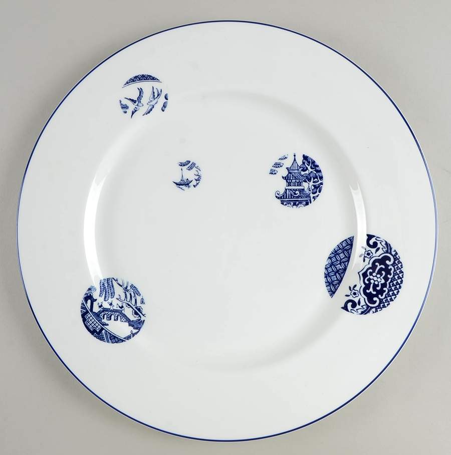 Willow (Blue Trim) Service Plate (Charger) by Richard Brendon-1