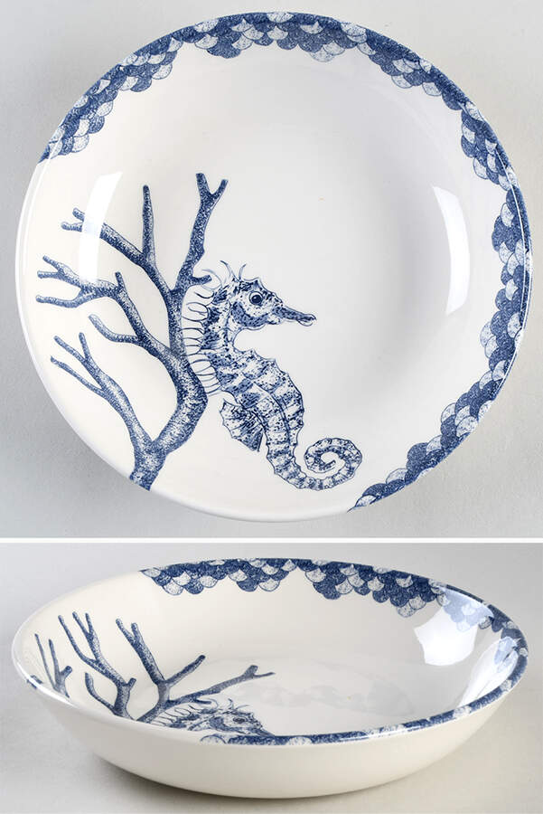 Ocean Blue 9" Individual Pasta Bowl by Royal Stafford-1