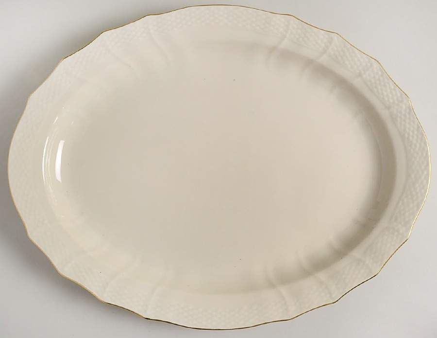 Josephine Cream 17" Oval Serving Platter by Royal Copenhagen-1