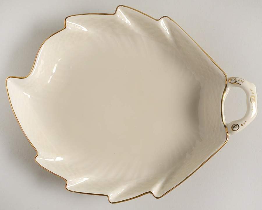 Josephine Cream Leaf Shape Pickle Dish by Royal Copenhagen-1