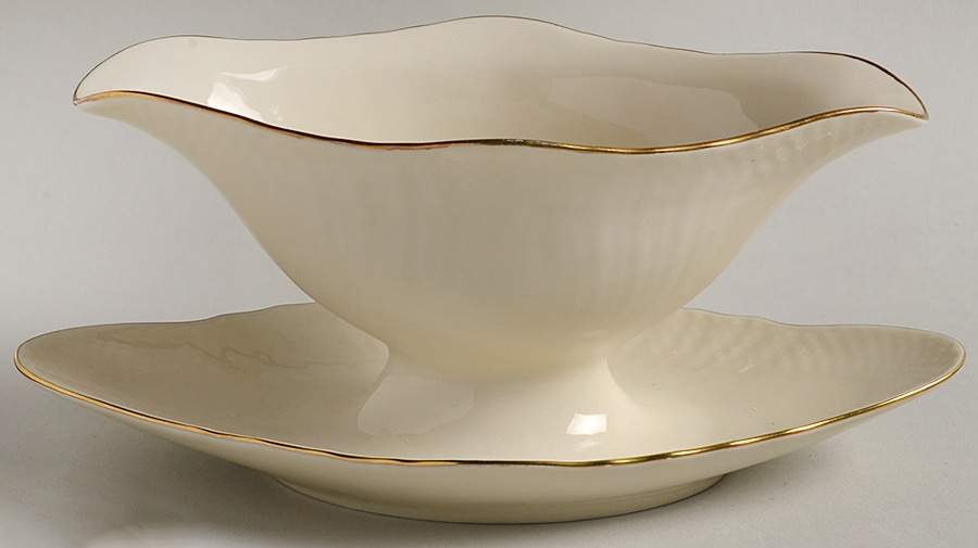 Josephine Cream Gravy Boat with Attached Underplate by Royal Copenhagen-1