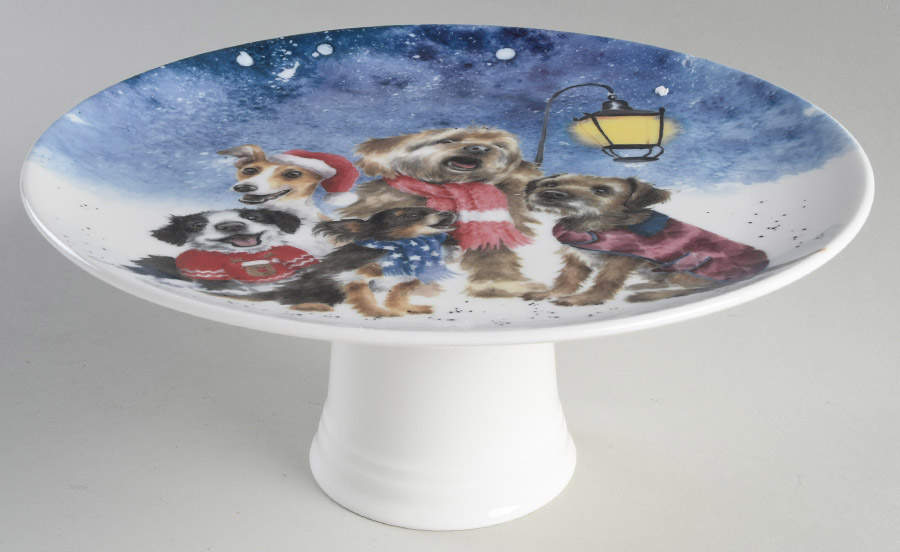 Wrendale Designs Christmas 9" Pedestal Cake Stand by Royal Worcester-1