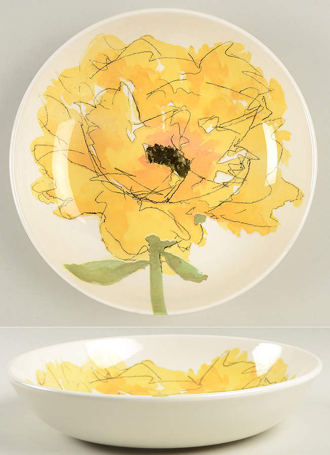 Yellow Poppy 9" Individual Pasta Bowl by Royal Stafford-1