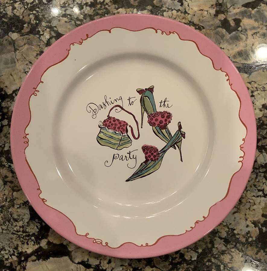 Holiday Shoes Salad Plate by Rosanna-1
