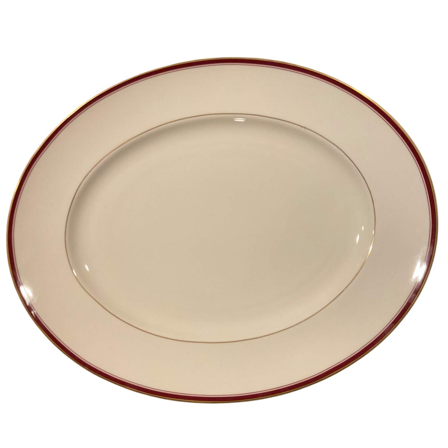Royal Burgundy 16" Oval Serving Platter by Royal Bone China-1