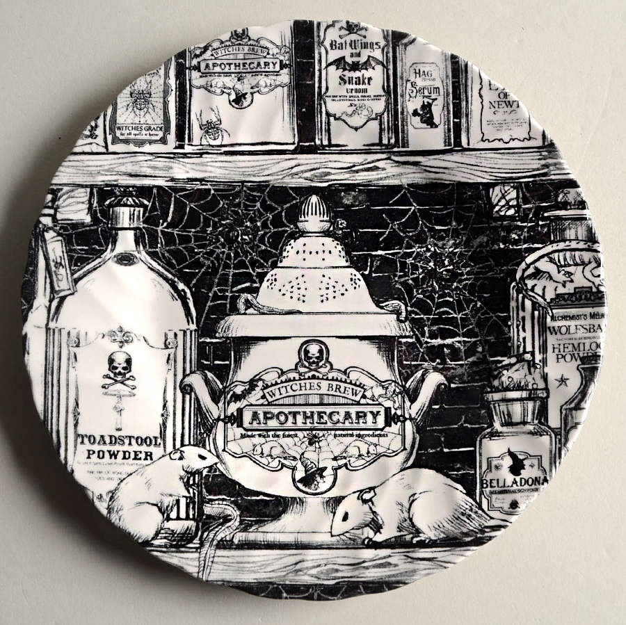Halloween Potions Salad Plate by Royal Wessex-1