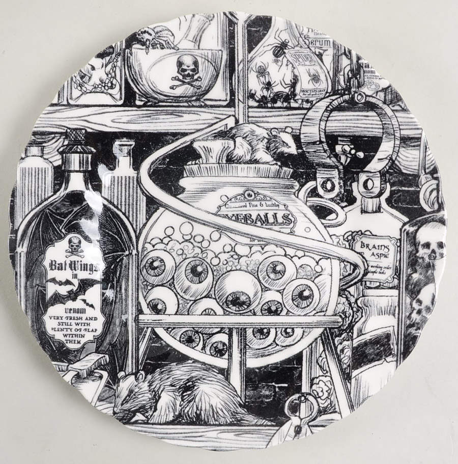 Halloween Potions Salad Plate by Royal Wessex-1