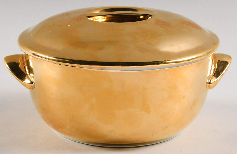 Lustre Gold Individual Casserole & Lid by Royal Worcester-1