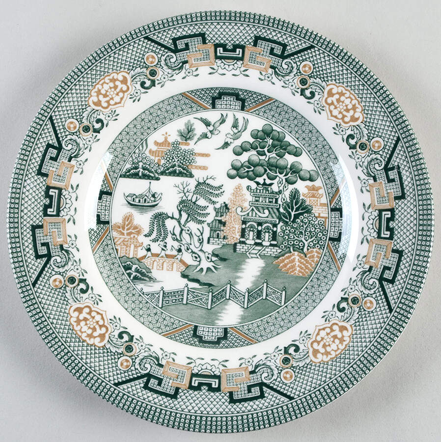 Willow-Green & Gold Salad Plate by Royal Stafford-1