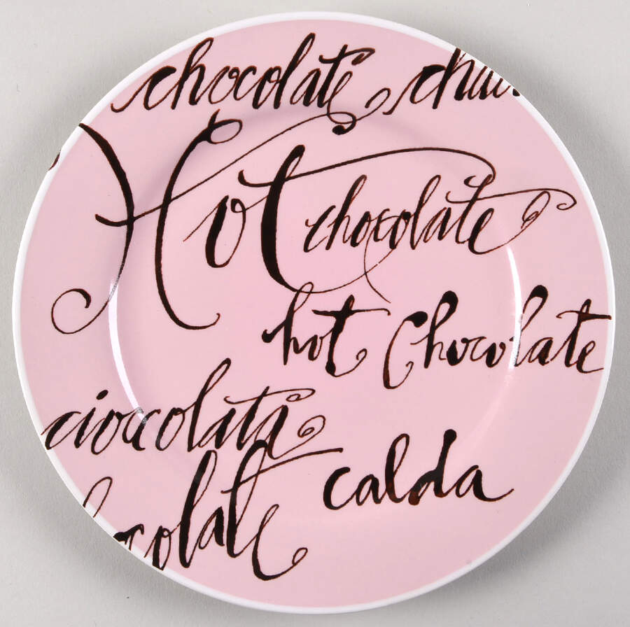 Hot Chocolate Pink Dessert/Pie Plate by Rosanna-1