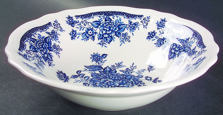 Blue Carnation 9" Round Vegetable Bowl by Sears-1
