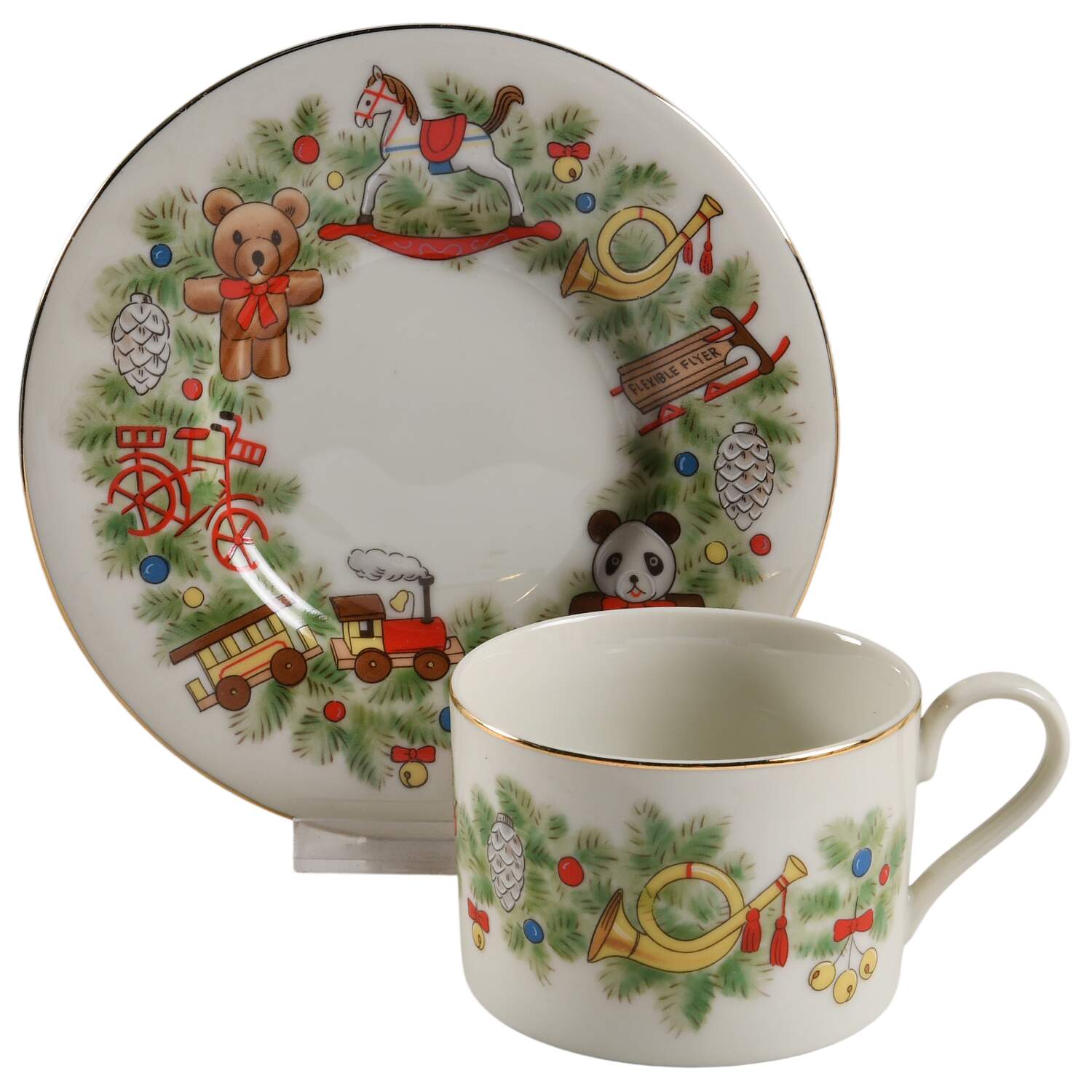 Toy Shop Flat Cup & Saucer Set by Shibata Toki-1