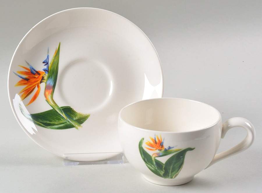 Bird of Paradise Flat Cup & Saucer Set by Santa Anita-1