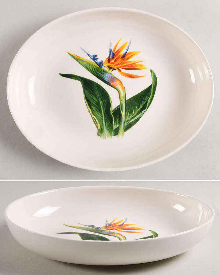 Bird of Paradise 10" Oval Vegetable Bowl by Santa Anita-1