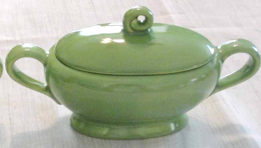 California Modern Light Green Sugar Bowl & Lid by Santa Anita-1