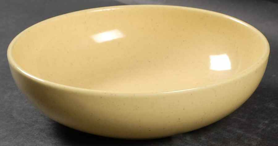 California Modern Yellow (Canary, Specks) Coupe Soup Bowl by Santa Anita-1