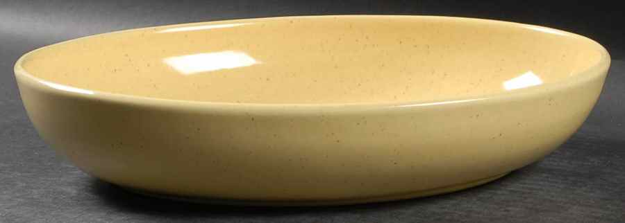 California Modern Yellow (Canary, Specks) 10" Oval Vegetable Bowl by Santa Anita-1