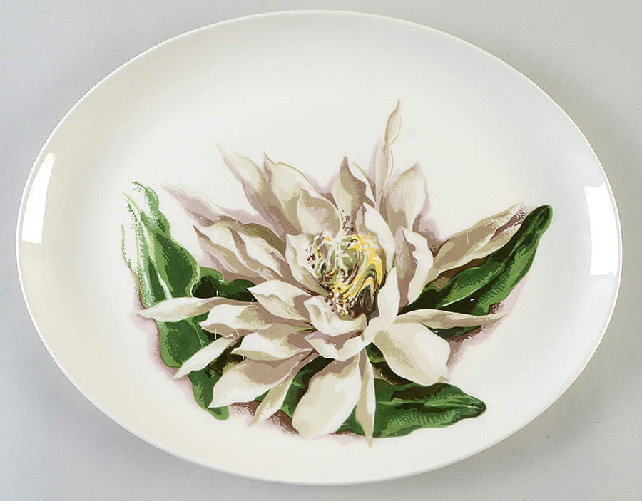 Night Blooming Cereus 13" Oval Serving Platter by Santa Anita-1