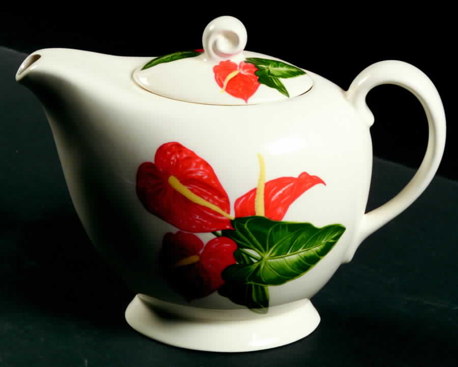 Red Anthurium Teapot & Lid by Santa Anita-1