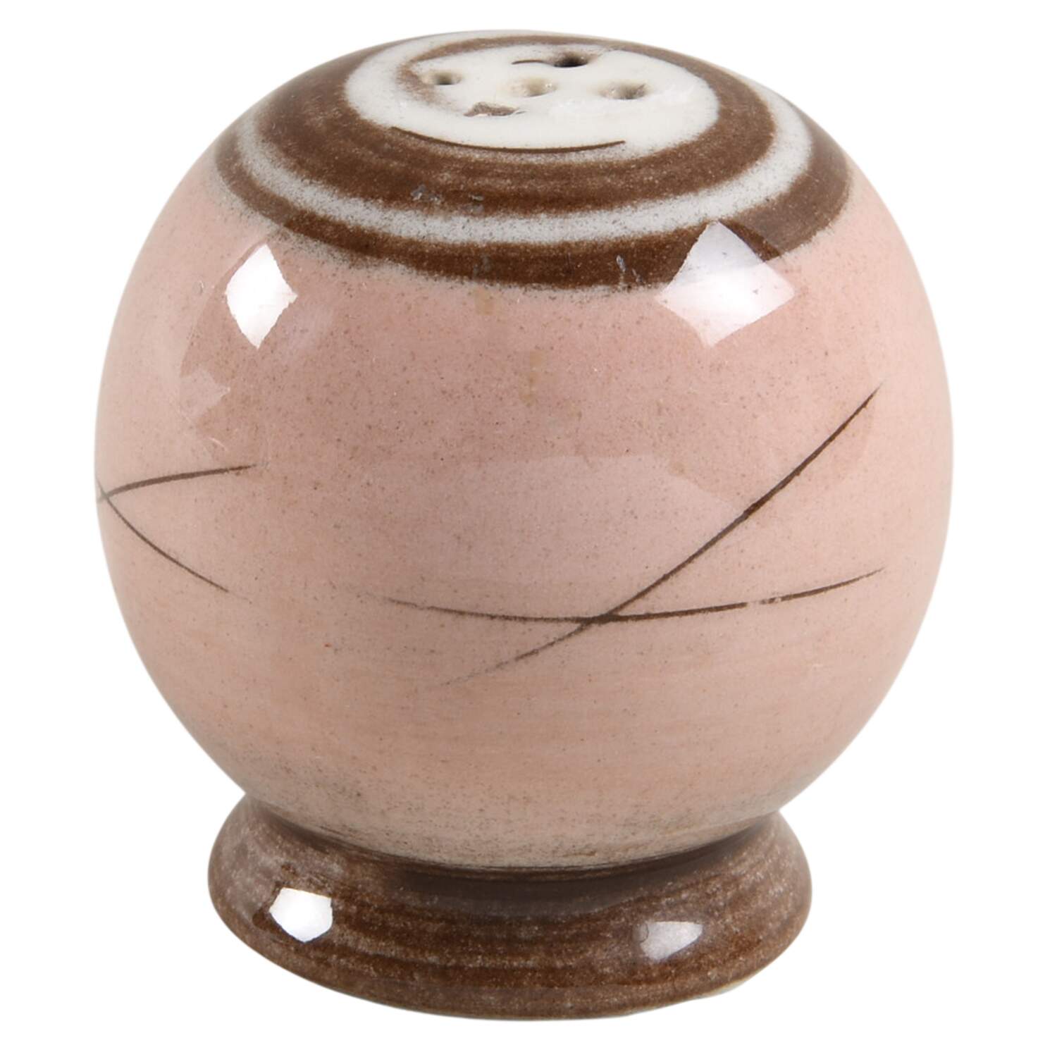 Stylized Spirals Brown and Pink Pepper Shaker by Santa Anita-1