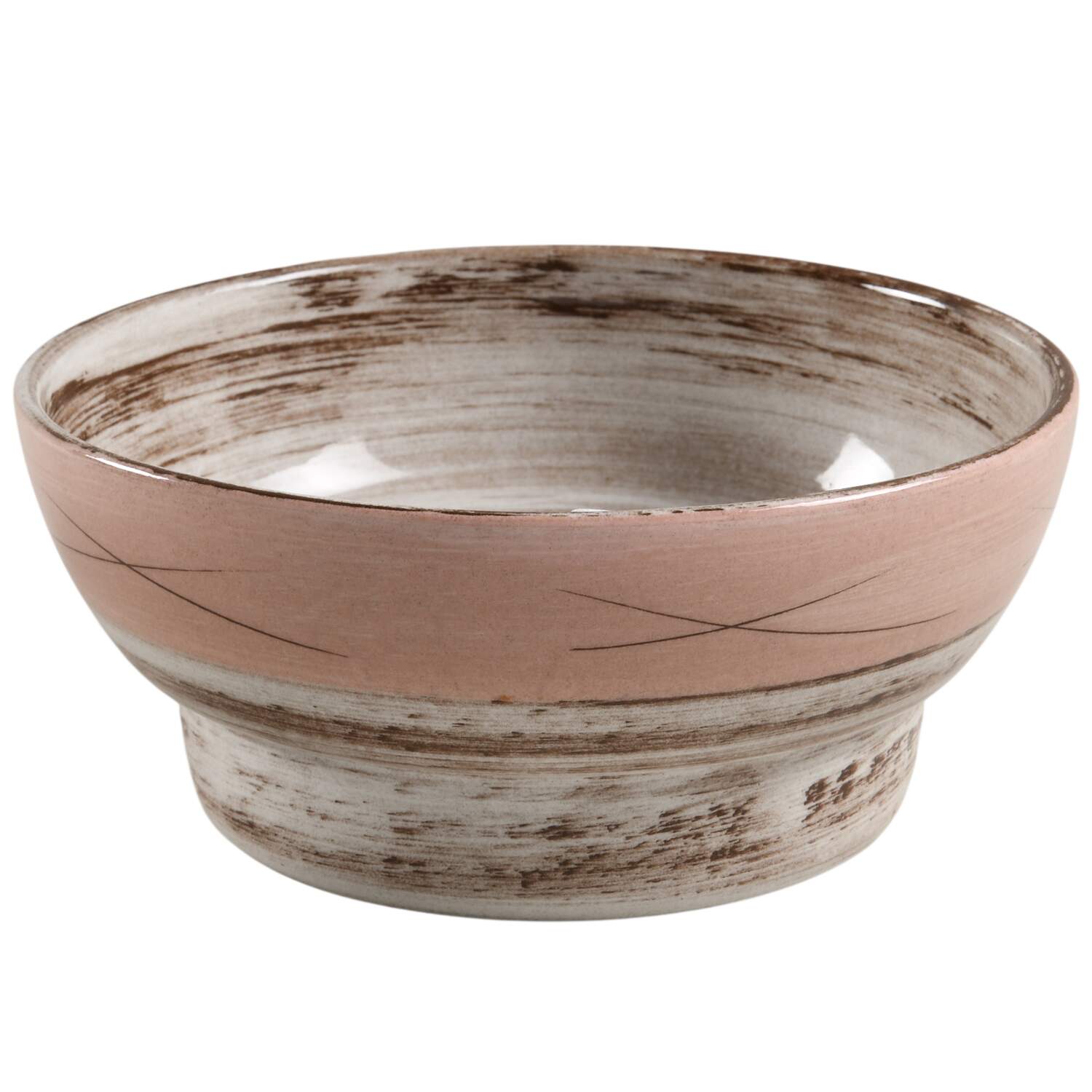 Stylized Spirals Brown and Pink Lazy Susan, Center, No Lid by Santa Anita-1