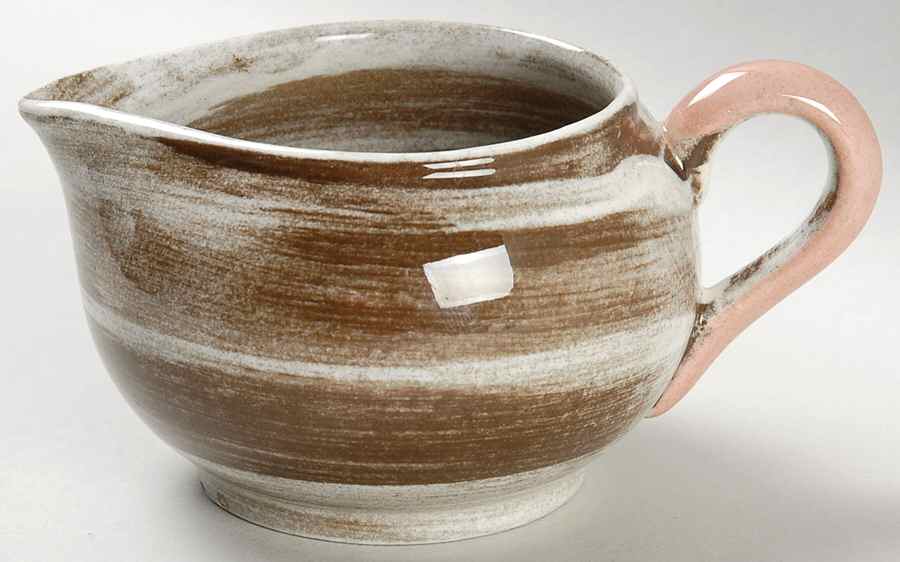Stylized Spirals Brown and Pink Creamer by Santa Anita-1