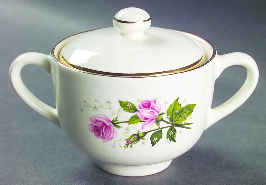 Cathy Rose (Smooth Edge) Sugar Bowl & Lid by Sabin-1