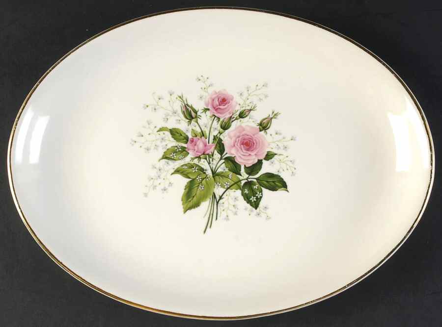Cathy Rose (Smooth Edge) 11" Oval Serving Platter by Sabin-1