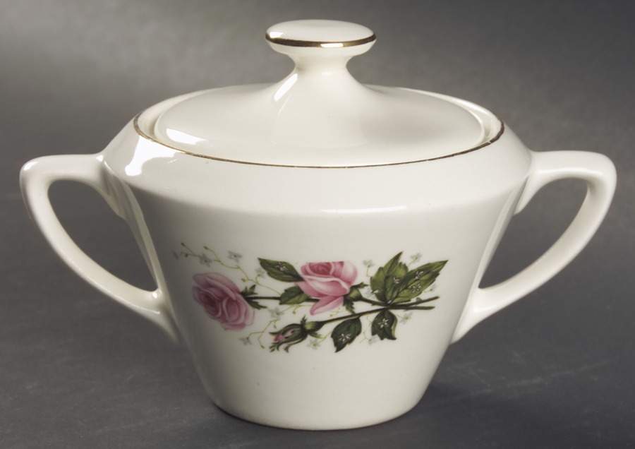 Cathy Rose (Smooth Edge) Sugar Bowl & Lid by Sabin-1