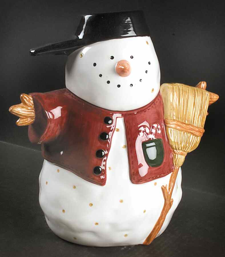 Snowman Figural Cookie Jar & Lid by Sakura-1