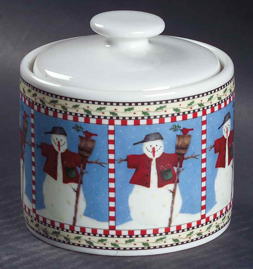 Snowman Sugar Bowl & Lid by Sakura-1