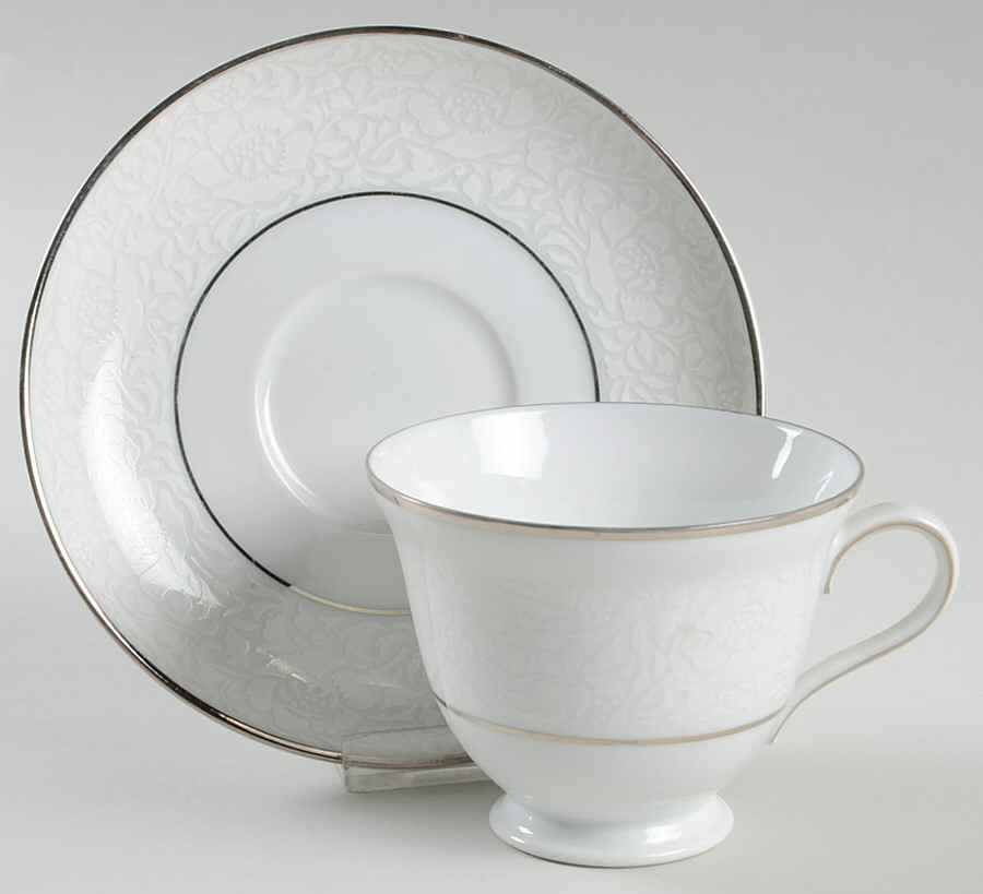 Damask Footed Cup & Saucer Set by Saladmaster-1
